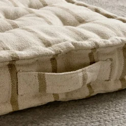 EMINZA Coussin de sol extérieur toile de coton (45 x 45 cm) Ocealys Beige New