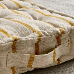 EMINZA Coussin de sol extérieur toile de coton (45 x 45 cm) Ocealys Jaune moutarde Outlet