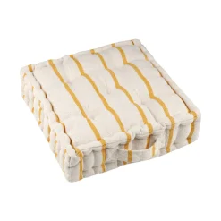 EMINZA Coussin de sol extérieur toile de coton (45 x 45 cm) Ocealys Jaune moutarde Outlet