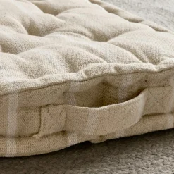 EMINZA Coussin de sol extérieur toile de coton (45 x 45 cm) Ocealys Blanc Hot