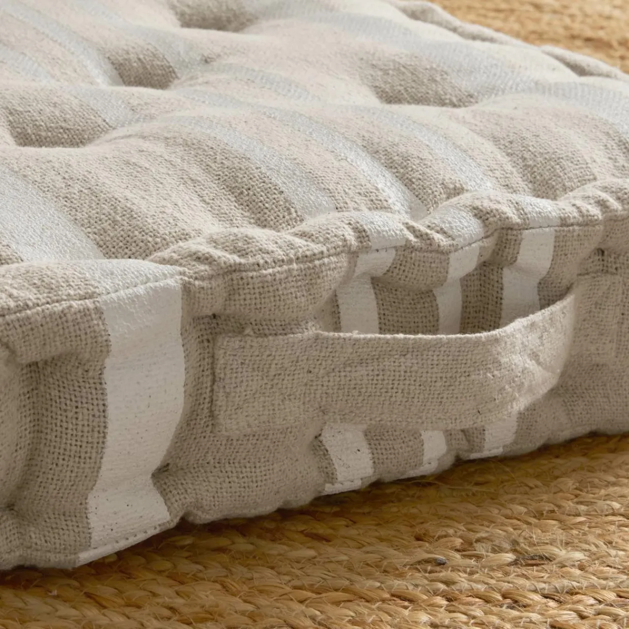 EMINZA Coussin de sol extérieur (45 x H10 cm) Nautira Ecru New