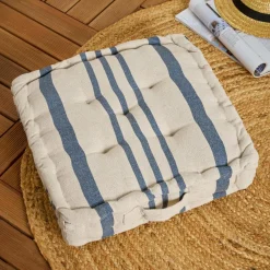 EMINZA Coussin de sol extérieur (45 x H10 cm) Nautira Bleu marine New