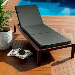 EMINZA Coussin de transat déhoussable (190 x 60 cm) Sunset Gris Anthracite Best