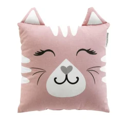 douceur d'intu017drieur Coussin enfant carré (40 x 40 cm) Chatchat Rose Sale