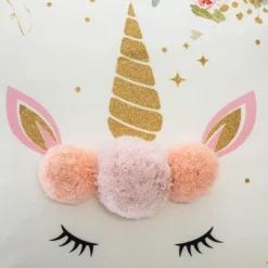 ATMOSPHERA Coussin enfant carré (40 x 40 cm) Licorne Pompons Multicolore Sale