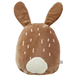 L'EFFET PAPILLON Coussin enfant lapin velours (40 x 45 cm) Pompon Marron Hot