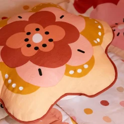 l'Effet Papillon Coussin enfant rond coton (47 x 45 cm) Barbotine Multicolore Sale