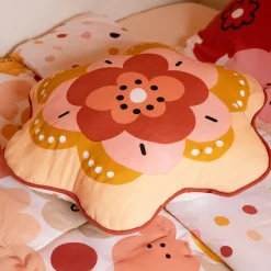 l'Effet Papillon Coussin enfant rond coton (47 x 45 cm) Barbotine Multicolore Sale