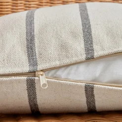 EMINZA Coussin extérieur carré toile de coton (50 x 50 cm) Ocealys Gris Anthracite Outlet