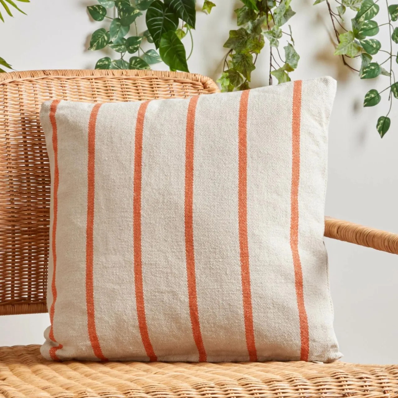 EMINZA Coussin extérieur carré toile de coton (50 x 50 cm) Ocealys Corail Orange Sale