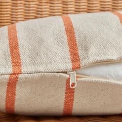 EMINZA Coussin extérieur carré toile de coton (50 x 50 cm) Ocealys Corail Orange Sale