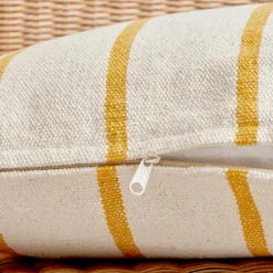 EMINZA Coussin extérieur carré toile de coton (50 x 50 cm) Ocealys Jaune moutarde Hot