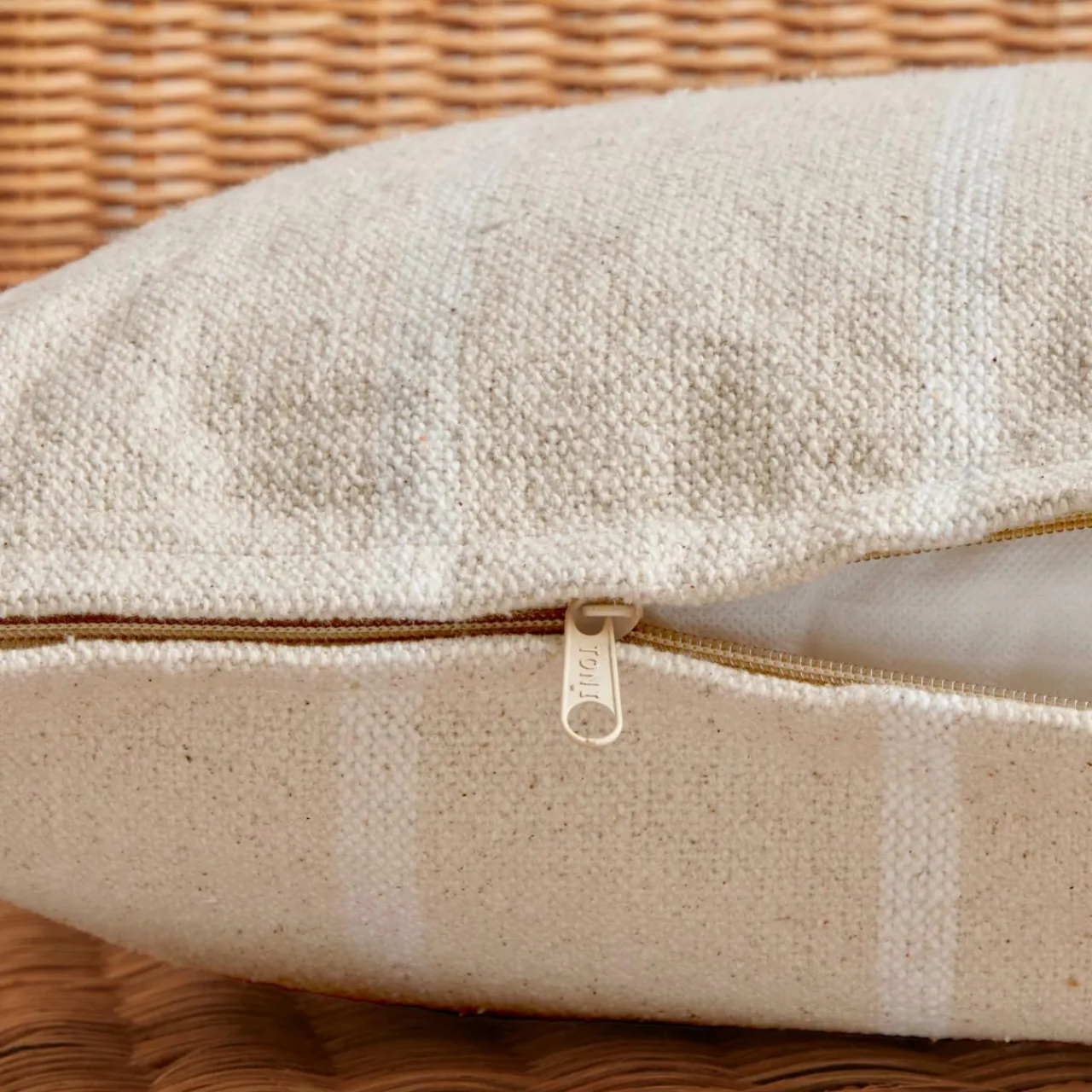 EMINZA Coussin extérieur carré toile de coton (50 x 50 cm) Ocealys Blanc New
