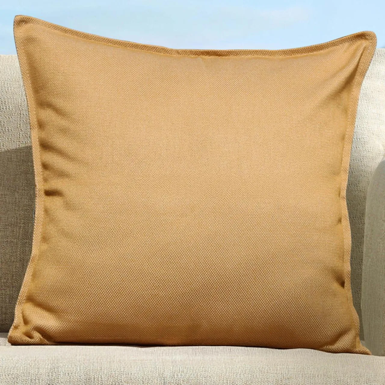 MOBELLIA Coussin extérieur carré (60 x 60 cm) Boraé Ocre Jaune ocre Outlet