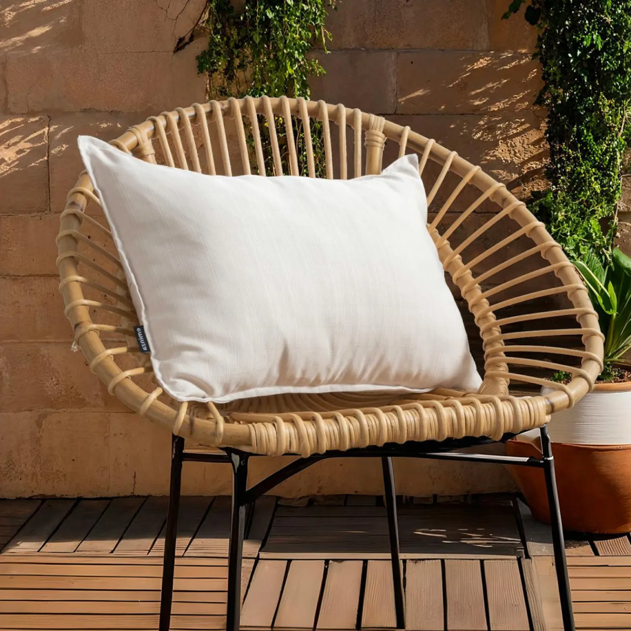 EMINZA Coussin extérieur rectangulaire (40 x 60 cm) Sunset Ecru