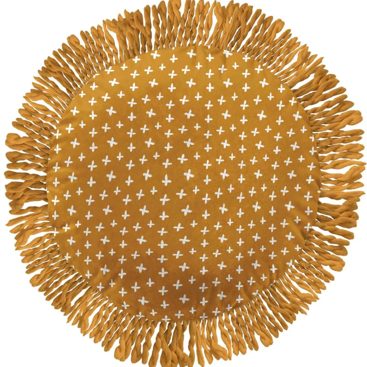 L'EFFET PAPILLON Coussin Lion rond enfant (40 cm) Charlie Multicolore New
