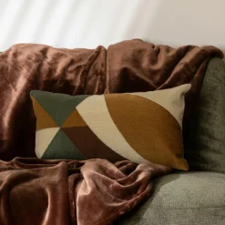 Atmosphera, cru017dateur d'intu017drieur Coussin rectangulaire brodé (30 x 50 cm) Harry Multicolore Vert Clearance