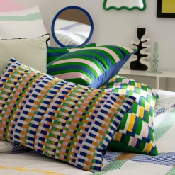 Atmosphera, cru017dateur d'intu017drieur Coussin rectangulaire brodé (30 x 50 cm) Disso Multicolore Sale