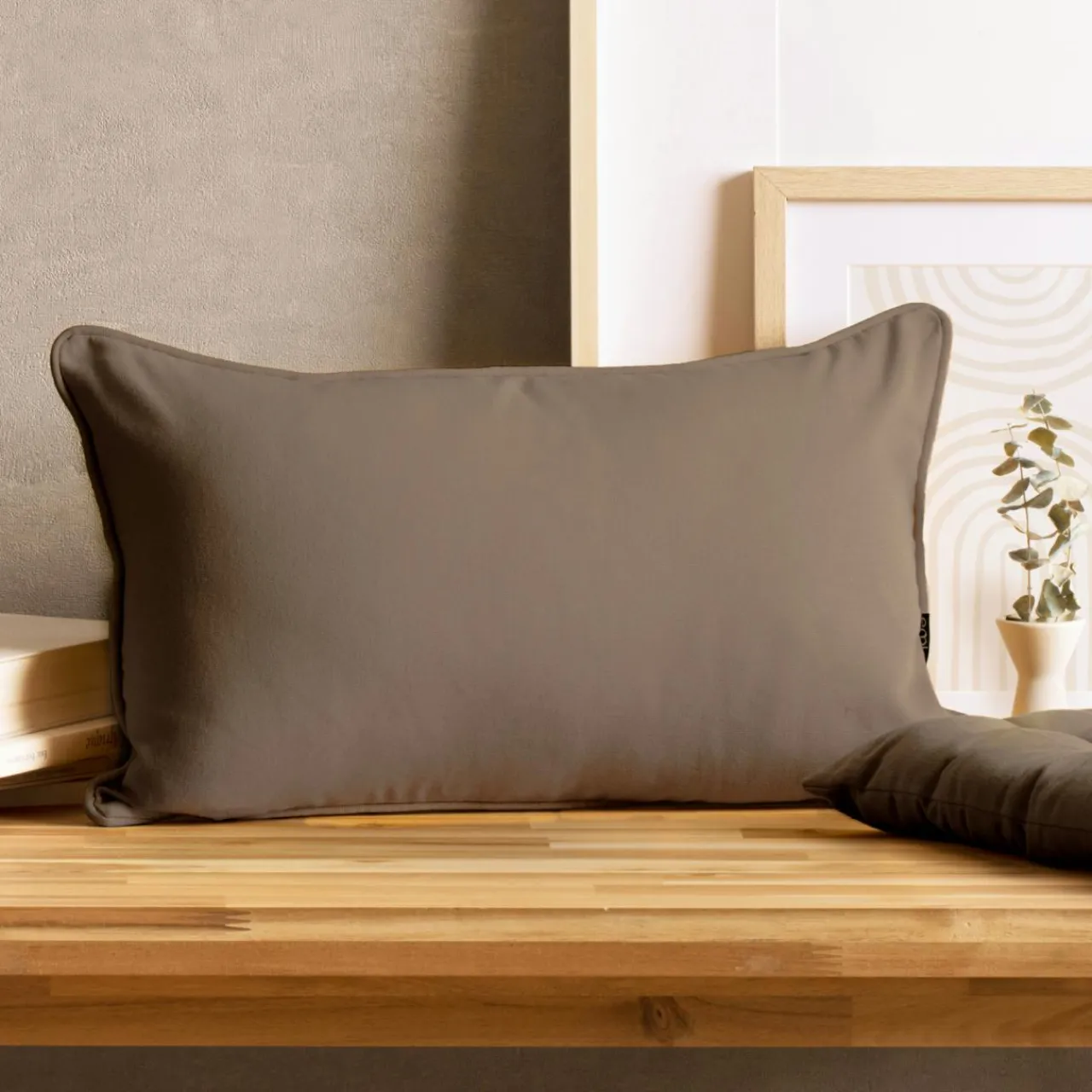 EMINZA Coussin rectangulaire coton (30 x 50 cm) Pixel Taupe Outlet