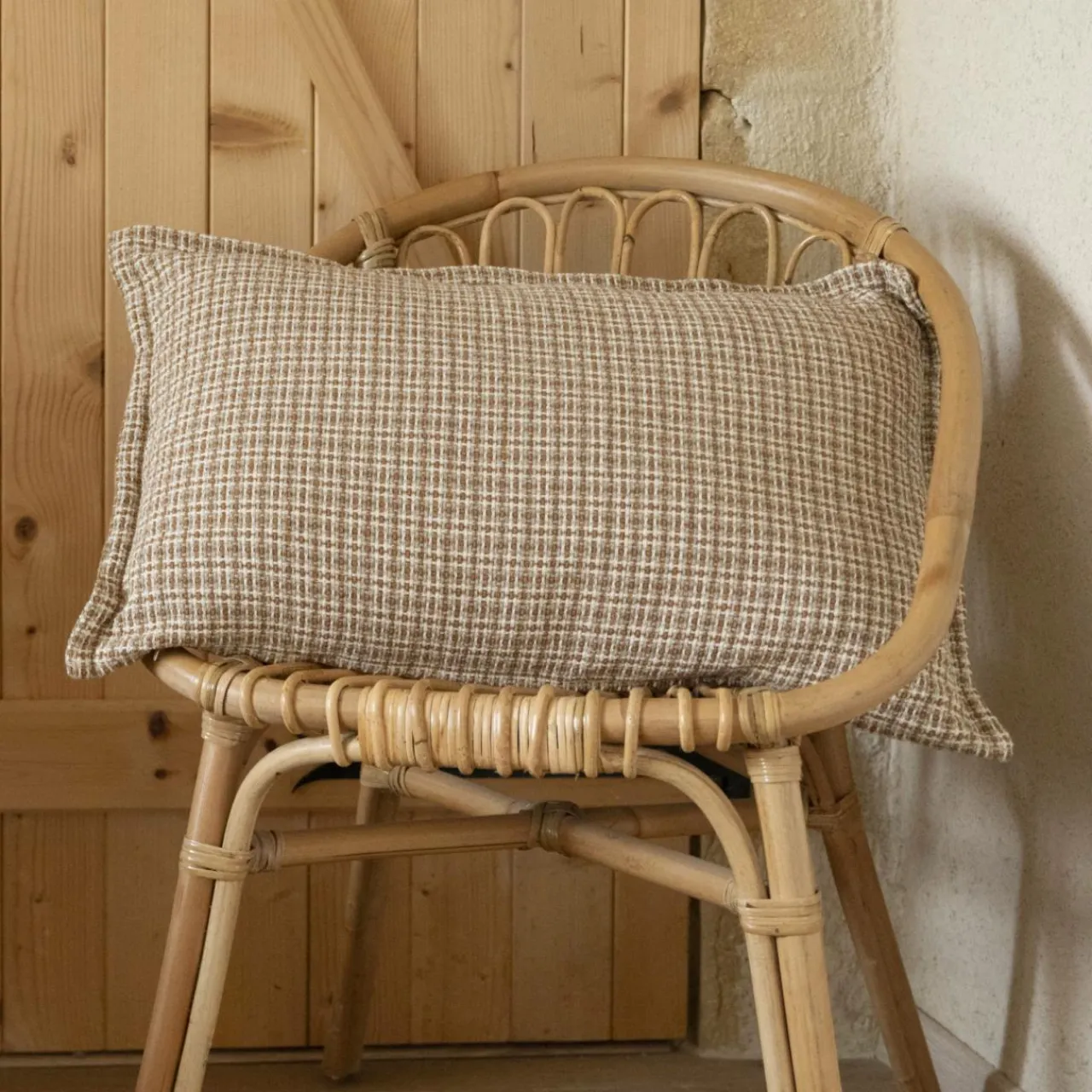 EMINZA Coussin rectangulaire coton (50 x 80 cm) Marius Marron Clearance