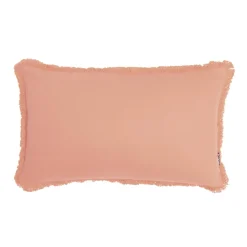 EMINZA Coussin rectangulaire coton (40 x 60 cm) Pixel franges Rose Pêche Outlet