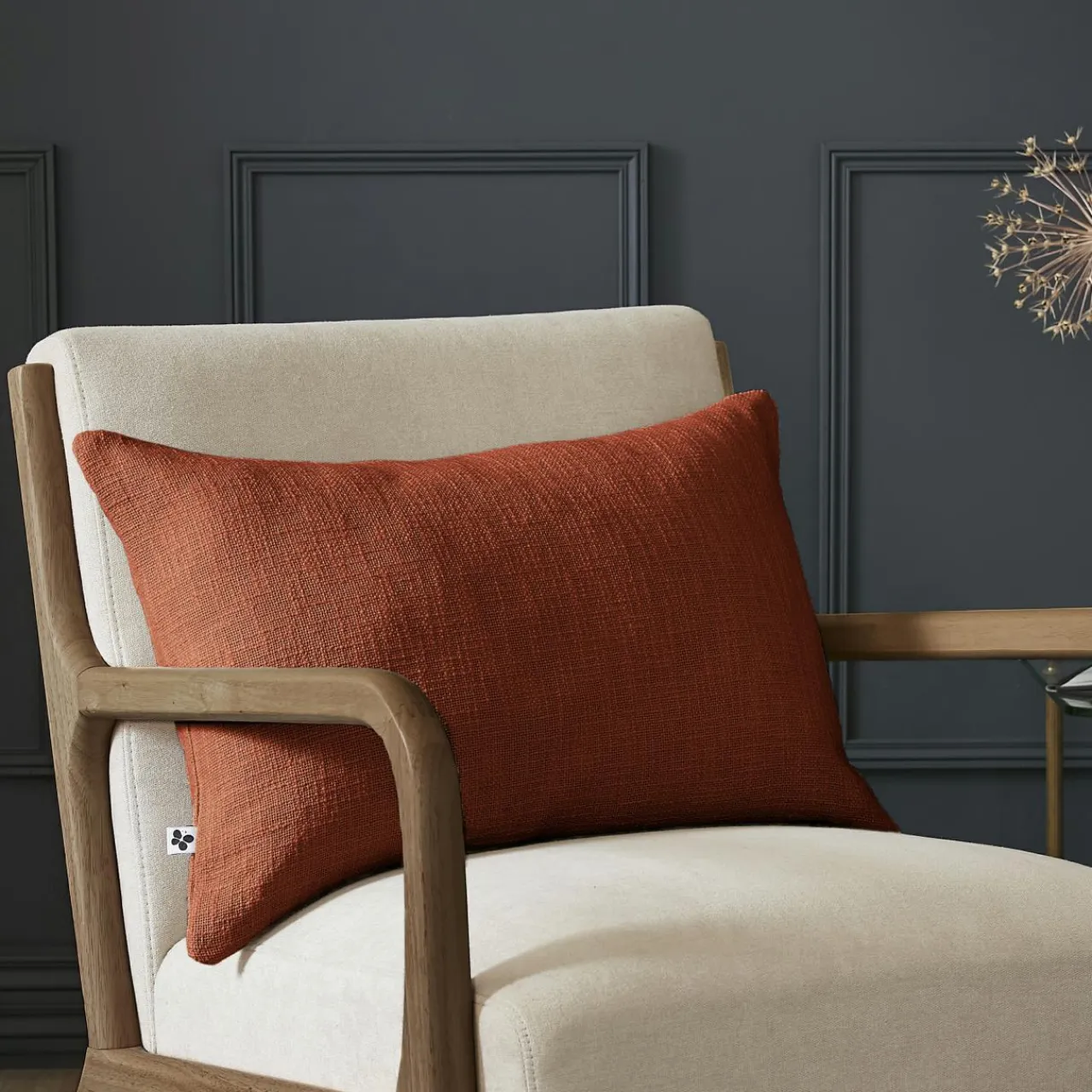 L'EFFET PAPILLON Coussin rectangulaire coton (40 x 60 cm) Sixtine Terracotta New