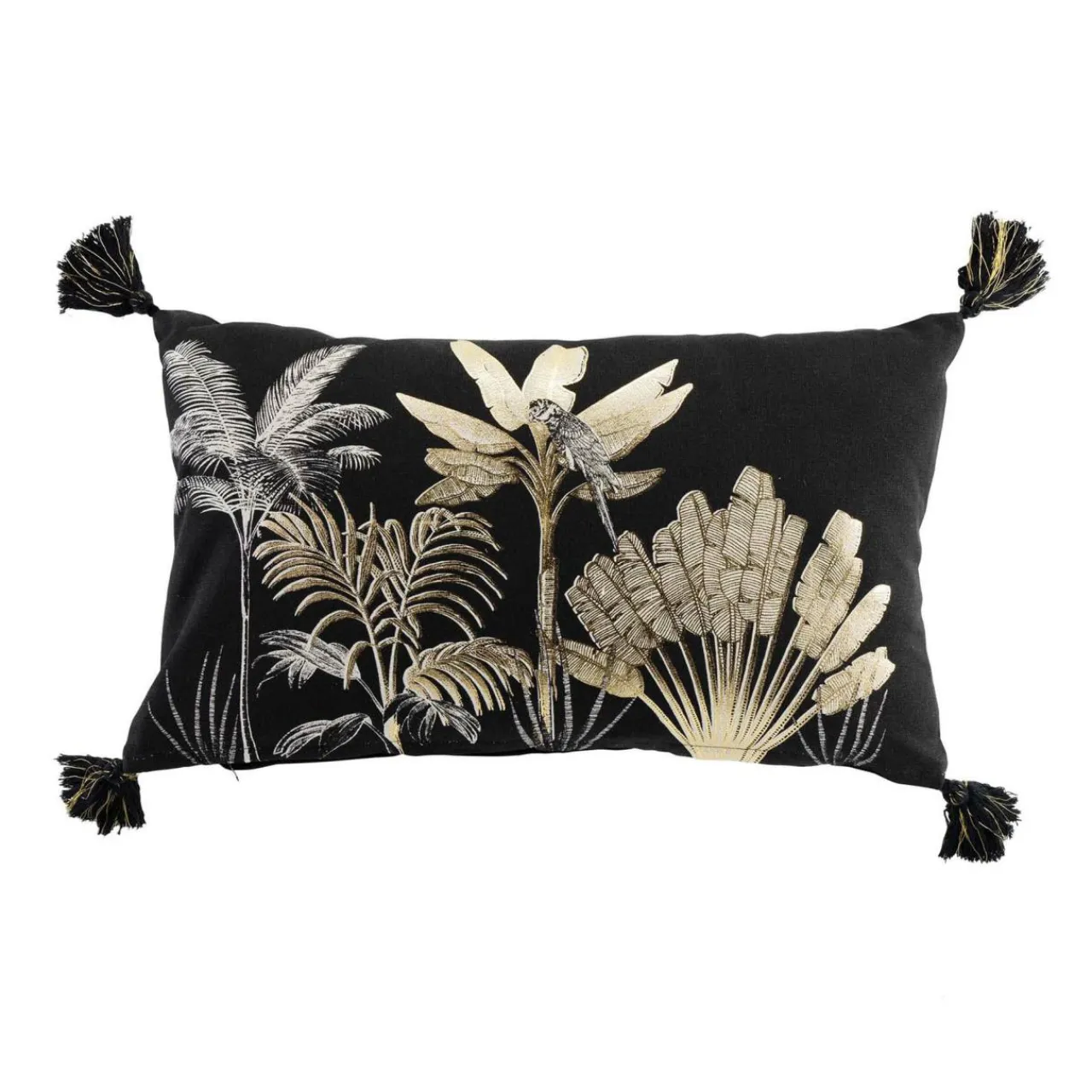 COTON d'intu017drieur Coussin rectangulaire coton (30 x 50 cm) Karaba Noir Sale