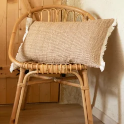 EMINZA Coussin rectangulaire coton texturé (50 x 80 cm) Jamy Marron Hot