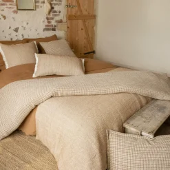 EMINZA Coussin rectangulaire coton texturé (50 x 80 cm) Jamy Marron Hot