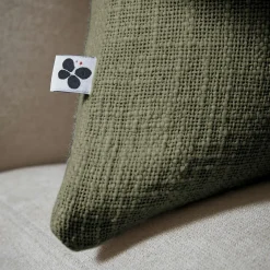 L'EFFET PAPILLON Coussin rectangulaire coton (40 x 60 cm) Sixtine Vert romarin New