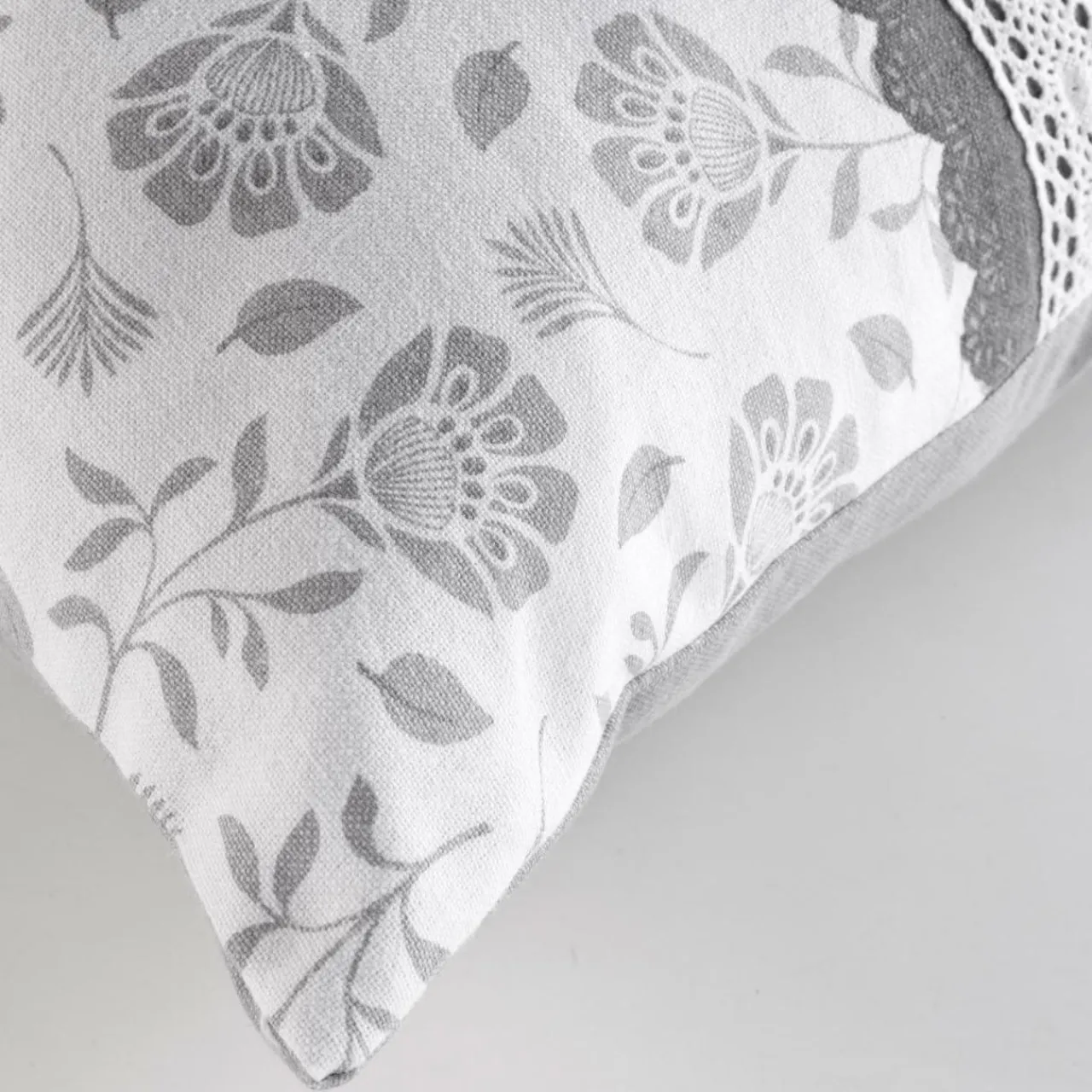 douceur d'intu017drieur Coussin rectangulaire coton (40 x 60 cm) Flavie Gris Sale
