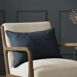 L'EFFET PAPILLON Coussin rectangulaire coton (40 x 60 cm) Sixtine Bleu nuit Hot