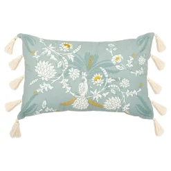 Atmosphera, cru017dateur d'intu017drieur Coussin rectangulaire coton (38 x 58 cm) Wild Vert céladon Online