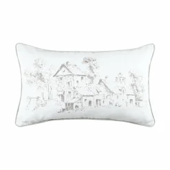 LOVELY CASA Coussin rectangulaire coton (50 cm) Sophie Ecru