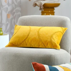 STOF Coussin rectangulaire coton (30 x 50 cm) Blokken Jaune moutarde Sale