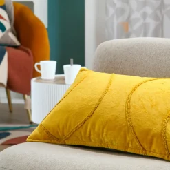 STOF Coussin rectangulaire coton (30 x 50 cm) Blokken Jaune moutarde Sale