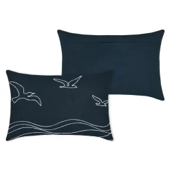 STOF Coussin rectangulaire coton (40 x 60 cm) Bordemer jeans Bleu Sale
