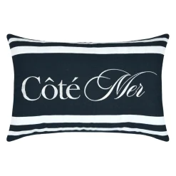STOF Coussin Rectangulaire coton (40 x 60 cm) Bordemer Bleu marine Discount