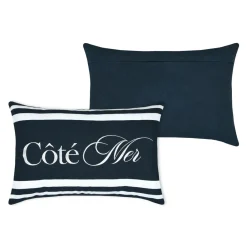 STOF Coussin Rectangulaire coton (40 x 60 cm) Bordemer Bleu marine Discount