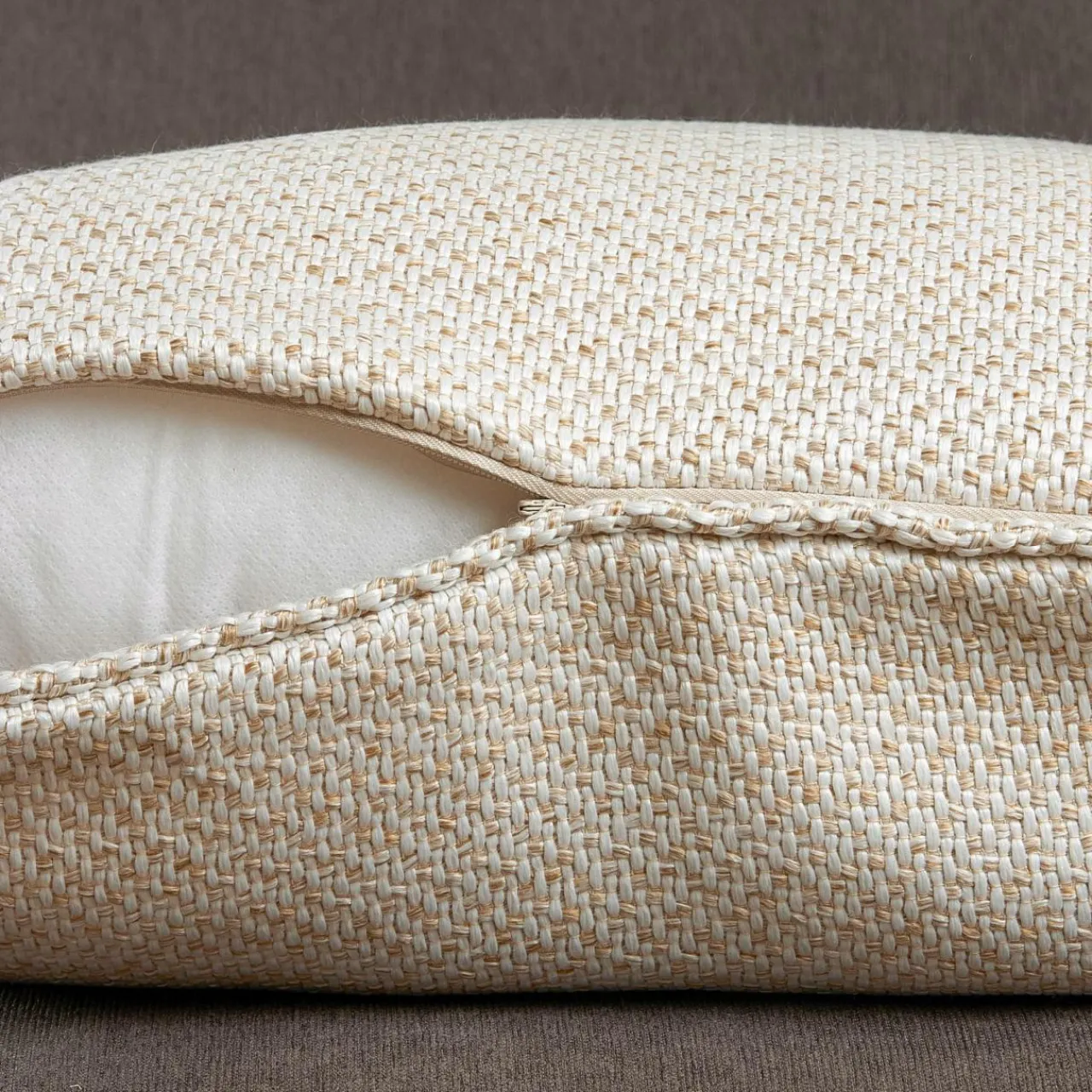 EMINZA Coussin rectangulaire effet chiné (40 x 60 cm) James sable Beige Hot