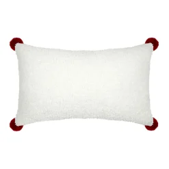 STOF Coussin rectangulaire effet fausse fourrure (30 x 50 cm) Bessey Rouge