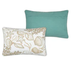 STOF Coussin rectangulaire en coton (35 x 50 cm) Barbade Blanc
