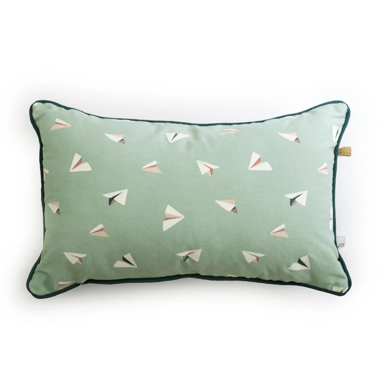 L'EFFET PAPILLON Coussin rectangulaire enfant coton (30 x 50 cm) Petits papiers e Bleu Discount