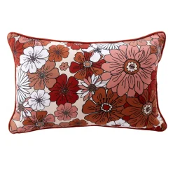 EMINZA Coussin rectangulaire en gaze de coton (40 x 60 cm) Gaïa Azalée Terracotta Online