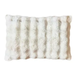 EMINZA Coussin rectangulaire fausse fourrure (50 x 80 cm) Toronto Ivoire Online