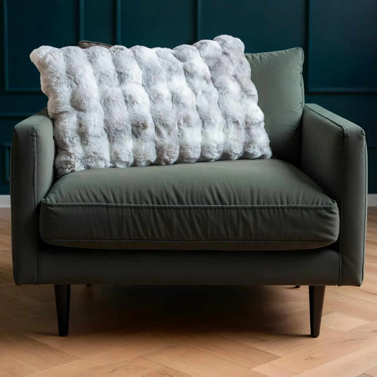 STOF Coussin rectangulaire fausse fourrure (50 x 80 cm) Nebraska perle Gris Hot