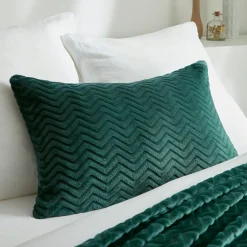 EMINZA Coussin rectangulaire flanelle (40 x 60 cm) Zag Vert Sale