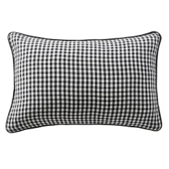 EMINZA Coussin rectangulaire gaze de coton (40 x 60 cm) Gaïa vichy Noir