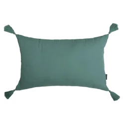 EMINZA Coussin rectangulaire gaze de coton (40 x 60 cm) Gaïa Bleu canard Discount