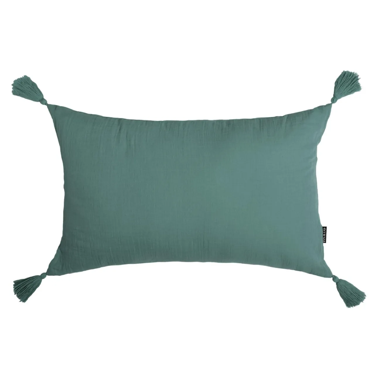 EMINZA Coussin rectangulaire gaze de coton (40 x 60 cm) Gaïa Bleu canard Discount